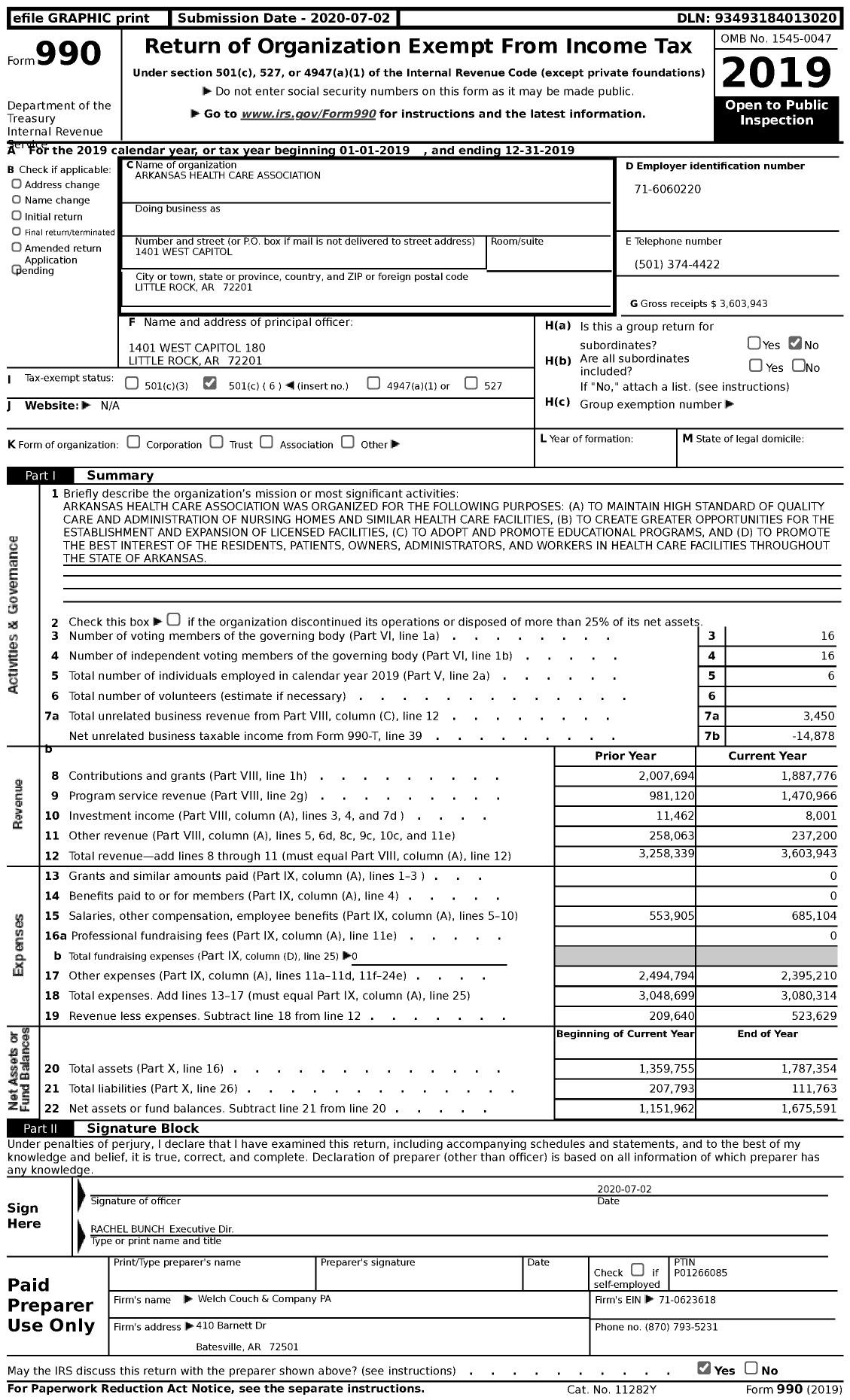 2019-form-990-for-arkansas-health-care-association-ahca-cause-iq